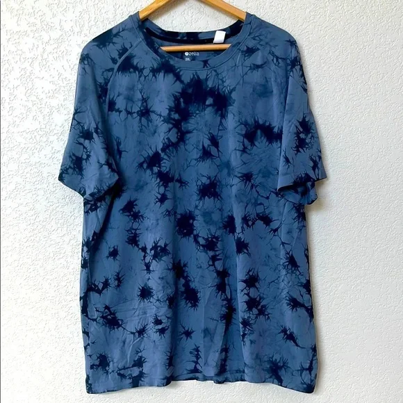 Zella Men’s Athletic Short Sleeve T Shirt Tie Dye Blue Size XXL - Picture 3 of 10